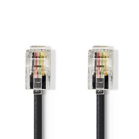 Telecom Cable | RJ10 Male | RJ10 Male | 5.00 m | Cable design: Coiled | Cable type: RJ10 | Black