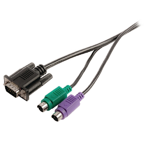 VGA Cable VGA Male + 2x PS2 Male - VGA Male + 2x PS/2 Male 2.00 m Black