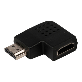 High Speed HDMI with Ethernet Adapter Angled Left HDMI Connector - HDMI Female Black