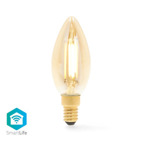 SmartLife LED Filament Bulb | Wi-Fi | E14 | 470 lm | 4.9 W | Warm White | 1800 - 3000 K | Glass | An
