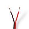 Hangszóró kábel | 2x 0.75 mm² | CCA | 25.0 m | Kerek | PVC | Fekete / Piros | Zsugor csomagolás