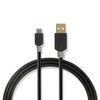 USB kábel | USB 2.0 | USB-A Dugasz | USB Micro-B Dugasz | 480 Mbps | Aranyozott | 1.00 m | Kerek | PVC | Antracit | Műanyag Zacskó