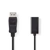 DisplayPort kábel | DisplayPort Dugasz | HDMI™ Kimenet | 4K@30Hz | Nikkelezett | 0.20 m | Kerek | PVC | Fekete | Doboz
