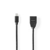 Mini DisplayPort kábel | DisplayPort 1.4 | Mini DisplayPort Dugasz | DisplayPort Aljzat | 48 Gbps | Nikkelezett | 0.20 m | Kerek | PVC | Fekete | Műanyag Zacskó