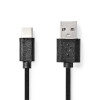 USB kábel | USB 2.0 | USB-A Dugasz | USB-C™ Dugasz | 480 Mbps | Nikkelezett | 3.00 m | Kerek | PVC | Fekete | Boríték