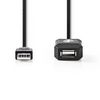 Aktív USB-kábel | USB 2.0 | USB-A Dugasz | USB-A Aljzat | 480 Mbps | 25.0 m | Kerek | Nikkelezett | PVC | Réz | Műanyag Zacskó