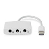 USB-C™ Adapter | USB 2.0 | USB-C™ Dugasz | 3.5 mm Aljzat | 0.10 m | Kerek | Nikkelezett | ABS/PVC | Fehér | Boríték