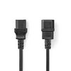 Tápkábel | IEC-320-C13 | IEC-320-C14 | Egyenes | Egyenes | Nikkelezett | 2.00 m | Kerek | PVC | Fekete | Papírfüles