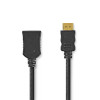 Nagy Sebességű HDMI ™ kábel Ethernet | HDMI™ Csatlakozó | HDMI™ Aljzat | 4K@30Hz | 10.2 Gbps | 3.00 m | Kerek | PVC | Fekete | Műanyag Zacskó