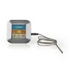 Hús Hőmérő | Hőmérséklet beállítás / Időzítő / Riasztás | Színes LCD Kijelző | 0 - 250 °C | Ezüst / Fehér