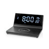 Alarm clock wireless charger | Qi szabványú | 5 / 7.5 / 10 / 15 W | USB-A Dugasz | 2 Riasztási Idők | Szundi funkció