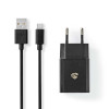Fali Töltő | 1x 2.1 A A | Kimenő csatlakozók száma: 1 | USB-A | Micro USB (Lengő) Kábel | 1.00 m | Maximális Kimeneti Teljesítmény: 12 W | Single Voltage Output