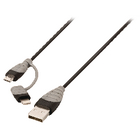 BANDRIDGE 2-in-1-Sync und Ladekabel USB A male - Micro-B male 1m Schwarz