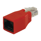 Netzwerkadapter RJ45-Stecker - RJ45-Buchse rot - Dieser Adapter dient zur Umwandlung von einem RJ45