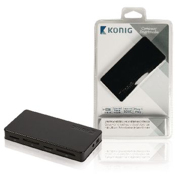 Card Reader Usb Hub Combo Usb 2 0 Powered Black Konig